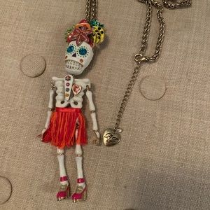 Betsey Johnson Skull Fruit Girl Necklace